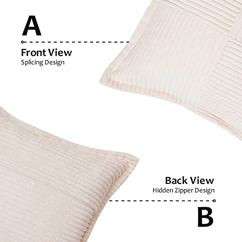 Topfinel Cream Cushion Covers 40cm x 40cm,Scatter Autumn Decorative Fluffy Pillows Cases,Cushions Cover 16x16 inches with Invisible Zipper for Sofa Bed Livingroom Bedroom,Pack of 2 - Image 4