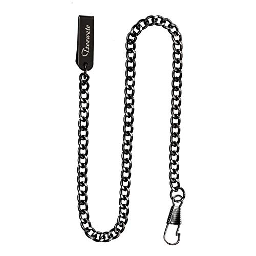 TREEWETO Taschenuhr Kette 14.7 inch (37.5 cm) Schwarz