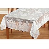 Design élégant en dentelle : cette nappe dispose d'un beau design traditionnel en dentelle tissée avec des motifs d'ange classiques, ajoutant une touche d'élégance à n'importe quelle table.