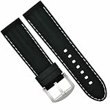 Ewatchparts 24mm Rubber Diver Watch Band Strap Compatible With Tudor Fastrider Black Shield Black