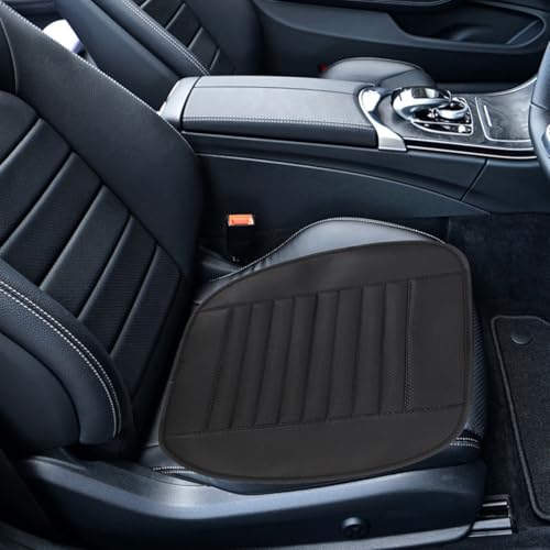 Fundas de asiento delantero para coche, pack de 2 en PU negro para viajes cómodos y limpios 6