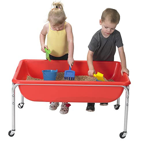 Children's Factory, 1133-18, Large Sensory Table, 18”H, Red, Kids Preschool Or Playroom Sand And Water Table, Indoor And Outdoor Playground Equipment #TOP7