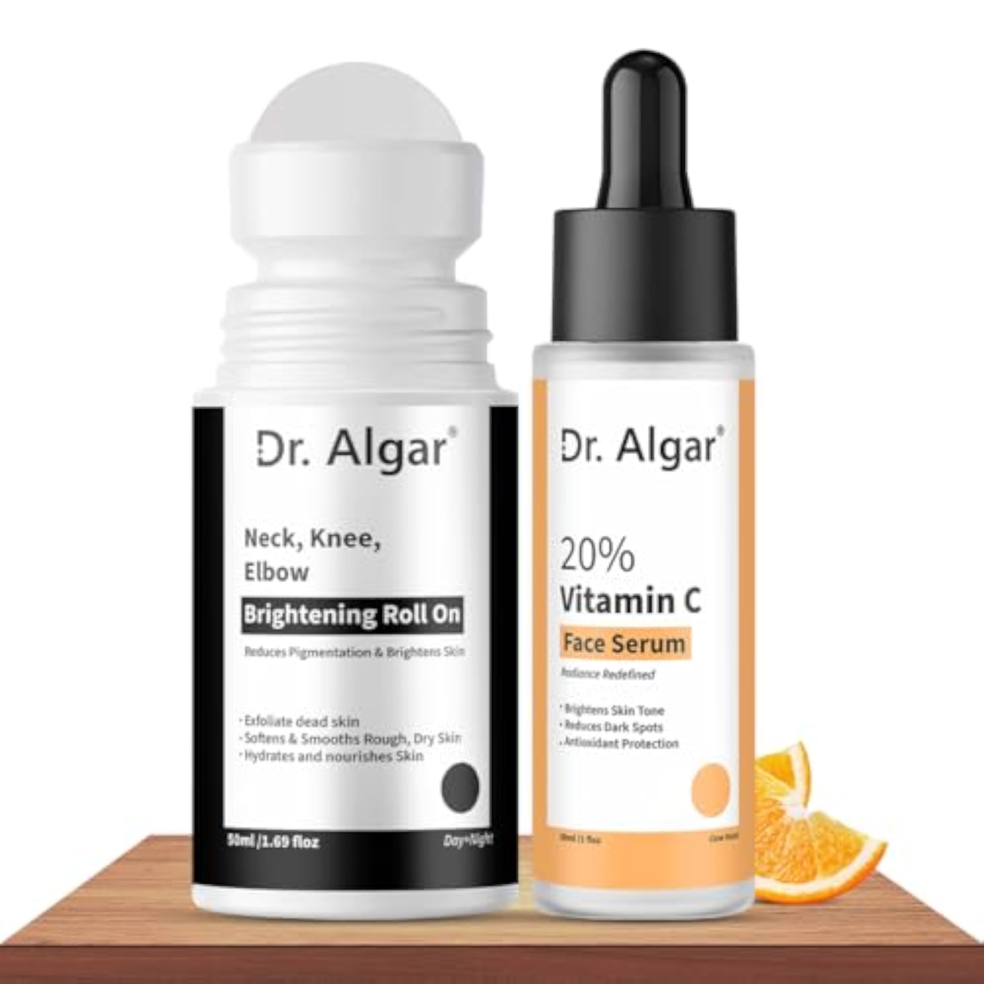 Brightening Knee Roll On and Vitamin C Face Serum Combo