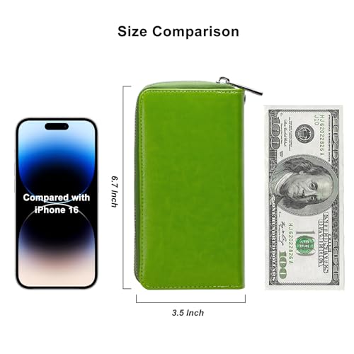 Image of Double Zipper Wallet for Woman Clutch Purse with Cell Phone Holder for Smartphone /Card /Coin /Cash