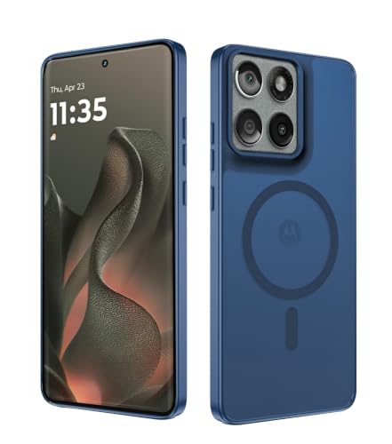 FATUOQIA for Motorola Moto Edge 2025 Case,Magnetic Moto Edge 2025 Phone Case [Compatible with MagSafe], Translucent Matte Shockproof Cover for Motorola Edge 2025 5G-Blue
