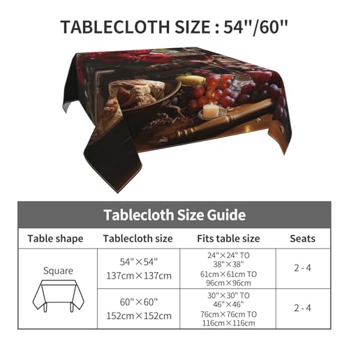Nappe imperméable infroissable lavable pour table carrée de fête