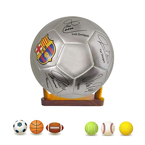 LuxRound Ball Stand Holder Display Stand for Basketball Football Soccer Holder Rack Autographed Ball Memorabilia Display Case Solid Walnut Wood Made Ball Display Stand