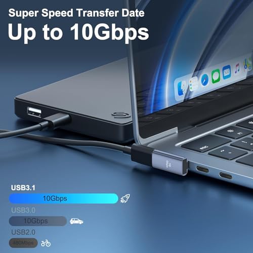 Image of WISTAR USB 3.1 90 Degree Adapter - 2 Left Angle & 2 Right Angle USB A Male to Female Adapter for PC, Laptop, Mac, Car Charger, Power Bank and Most USB Devices