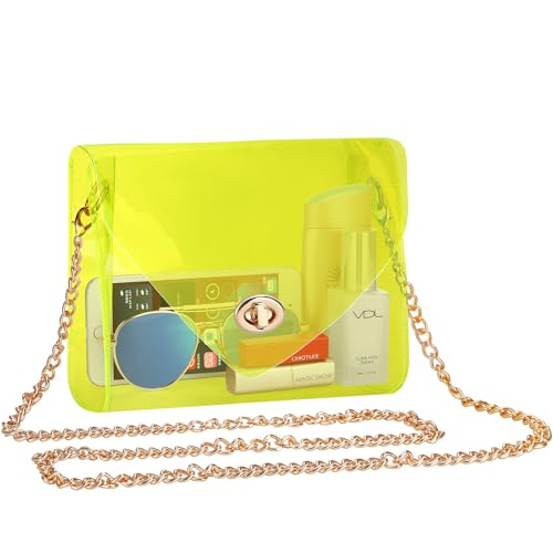 HAOGUAGUA Clear Purse for Women, Clear Bag Stadium Approved, See Through Clear Handbag for Concerts Sports Events (Green Style)