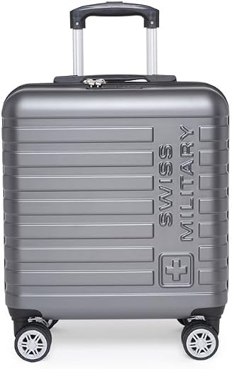 SWISS MILITARY Dapper 32L Overnighter Laptop Trolley Polycarbonate Cabin Bag 15.4 Inch Laptop with TSA Lock 360 Degree Whe...