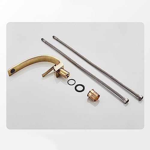 Mitigeur de lavabo en cuivre noir eau chaude et froide pour salle de bain moderne