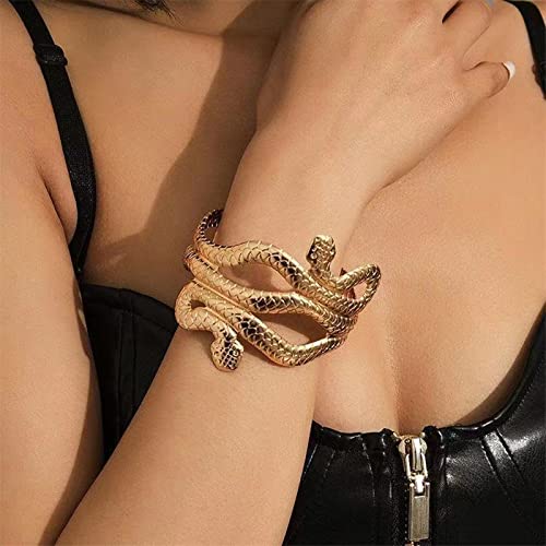 Bracelet serpent œil vert jonc ajustable qui ne serre pas le poignet