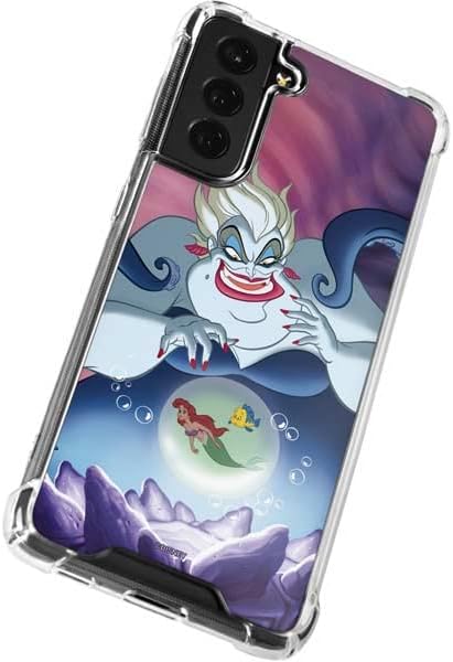 Skinit Clear Phone Case Compatible with Galaxy S22 - Officially Licensed Disney Villains Ursula Ariel and Flounder Design