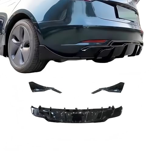 Diffuseur de lèvre de pare-choc arrière pour Tesla Model 3 2017-2023 en noir brillant