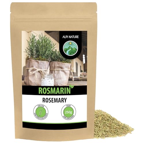 Alpi Nature Rosmarin getrocknet 250g, Rosmarinblätter getrocknet gerebelt, Rosmarin Gewürze