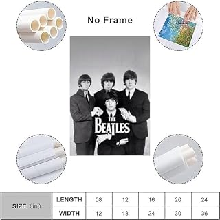LUISAS Poster décoratif sur toile The Beatles – Impression sur toile moderne pour chambre à coucher – 30 x 45 cm - Les Beatles, Paul McCartney, John Lennon, RIngo Starr, George Harrison LUISAS Poster décoratif sur toile The Beatles - Impression sur toile moderne pour chambre à coucher - 30 x 45 cm – Image 3