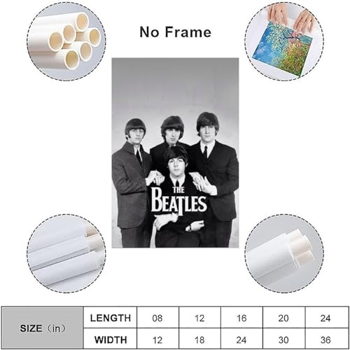 LUISAS Poster décoratif sur toile The Beatles – Impression sur toile moderne pour chambre à coucher – 30 x 45 cm - Les Beatles, Paul McCartney, John Lennon, RIngo Starr, George Harrison LUISAS Poster décoratif sur toile The Beatles - Impression sur toile moderne pour chambre à coucher - 30 x 45 cm – Image 4