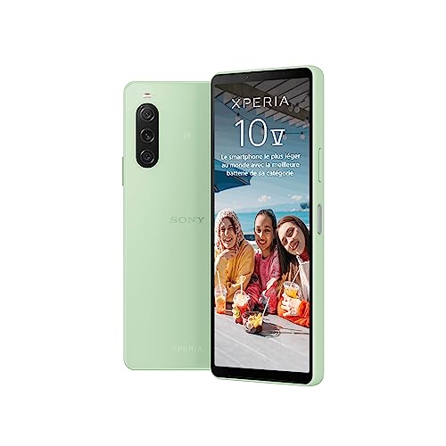 Sony Xperia 10 V - Smartphone Android, Téléphone Portable 6,1 Pouces 21:9 OLED - Triple Objectif - Prise Audio 3,5 mm - Android 13-6 Go de RAM - 128 Go de Stockage - Indice IP65/6 - Vert Sauge