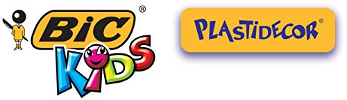 BIC Kids Wachsmalkreide Plastidecor, rund, Etui 12 Stück, 12-farbig sortiert