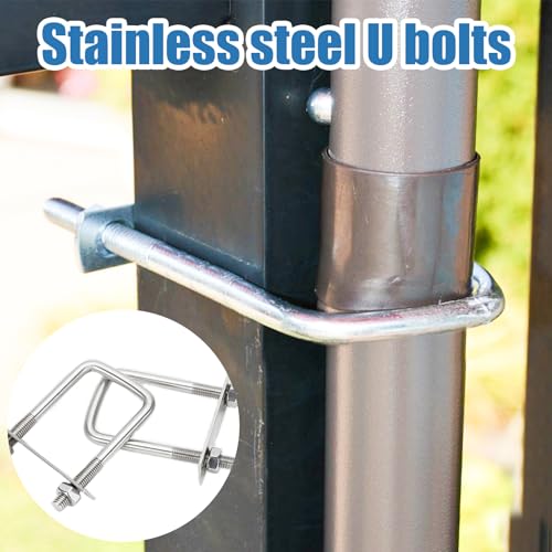 Forbabe 4 Stück U Bügel mit Gewinde M10 80x150mm U schrauben Bügelschelle Edelstahl für Zaunbefestigung Rohr Befestigung (80 * 150mm)