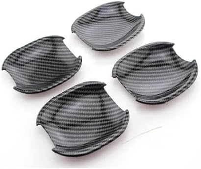 Car Accessories Compatible with Focus 2 3 4 Compatible with MK2 Compatible with MK3 Compatible with MK4 Trim Car Door Handle Protection CoverAuto Sticker Accessories Decoration(Black Fiber 4 p)