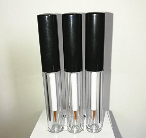 6Pcs 0.06Oz Empty Upscale Plastic Eyeliner Vials Tube Bottle Refillable Eyelash Growth Liquid Container Clear Mascara Bottle With Wand Applicators And Black Cap For Eyelash Eyebrow Growth Castor Oil #TOP6