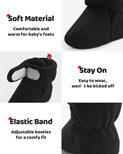 Bufims Fleece Baby Booties 12-18 Months Unisex Non-Slip Sole First Walkers Toddler Slipper Socks For Baby Boy And Girl Gifts thumb #3
