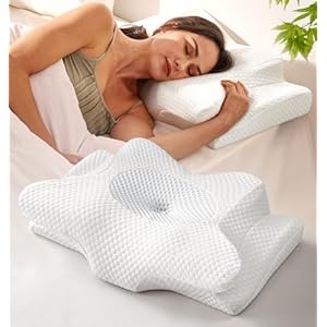 Dream Without Pain Cervical Neck Pillow for Sleeping, Ergonomic Side Sleeper Pillows for Adults, Cooling Orthopedic Pillow for Neck Relief Support, Memory Foam Pillows Back Stomach Sleepers