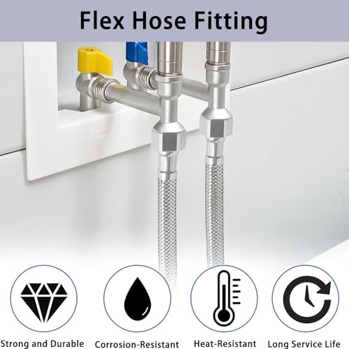 4 Stück 304 Edelstahl Flexschlauch Panzerschlauch 3/8 Zoll, Anschlussschlauch Armatur, für Wasserhahn Bad WC, Küchenarmaturen, Heizungssysteme(20cm/10cm)