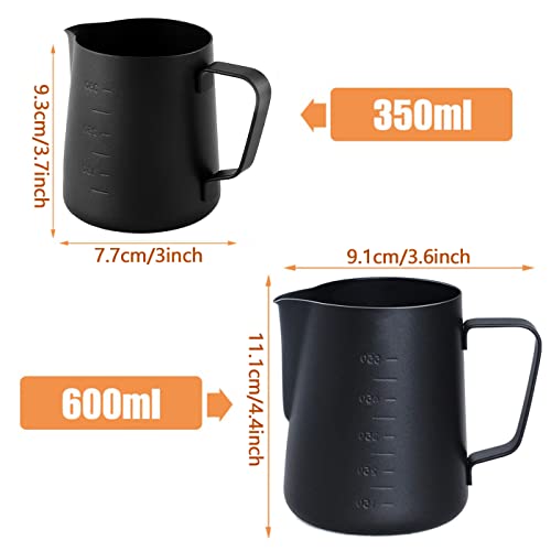 Cacakee Milk Frothing Pitcher, 12 Oz/350Ml Stainless Steel Espresso Steaming Pitchers, Coffee Milk Frother Jug For Espresso Machines Cappuccino Latte Art, Pour Cup #TOP1