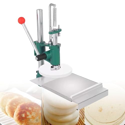 Máquina manual de prensa de masa de pizza, acero inoxidable, altura ajustable para uso comercial y doméstico