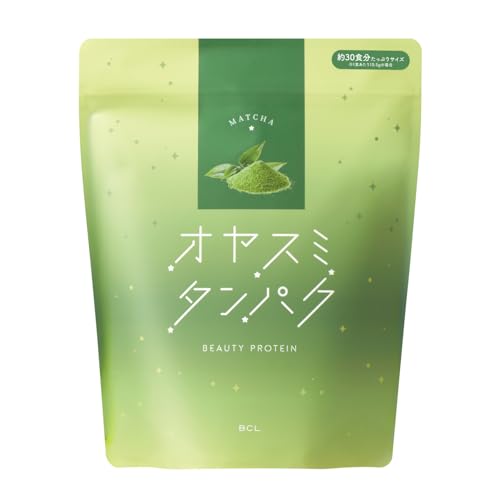 オヤスミタンパク たっぷりサイズ (315g, 宇治抹茶 30日分)女性向けプロテイン ホエイプロテイン ソイプロテイン コラーゲン アミノ酸 GABA ダイエット 夜間美容 睡眠美容 美容プロテイン 置き換え スイーツの商品画像（Amazon）