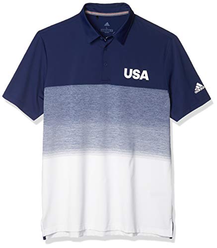Colletto polo a tre bottoni adidas Ultimate365 USA - Polo da Golf da Uomo, Uomo, Polo, TM1521S20USA, Blu Scuro, S