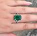 WDIYIEETN Elegant Huge Natural Solitaire Emerald Cocktail Ring 925 Sterling Silver Shiny Princess Cut Square Emerald CZ Crystal Diamond Wedding Ring for Women (9)