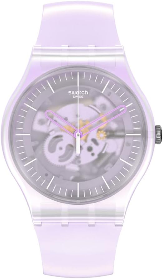 SwatchNew Gent Unisex Watch Casual Bioceramic Pink Quartz Waterproof Pink Mist