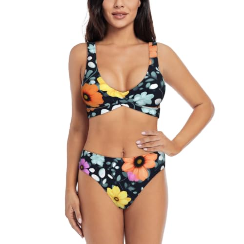Bikini deux pièces floral pour vos journées de plage et spa