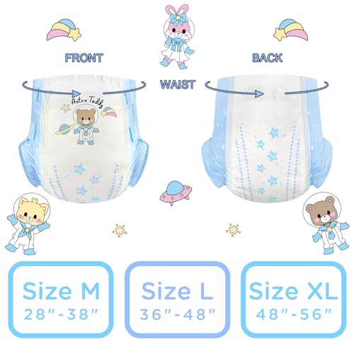 Image of Littleforbig Printed Adult Brief Diapers 10 Pieces - Astro Babies(X-Large 48 inch-56 inch)