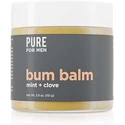 Pure for Men Bum Balm | Raw Lotion for Men | All Purpose Skin Hydration and Deodorizing Balm | Raw Shea Butter, Mint and Clove | 3.9 oz.