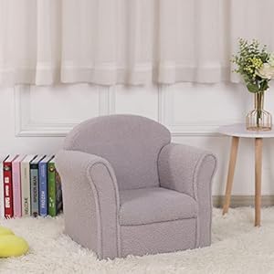 AFBKSS&BB Children Sofa, Kids Armrest Chair, Sturdy Wood Construction Kids Sofa Furniture, Armchair Couch for Preschool Children, Lightweight Toddler Sofa Chair, Teddy Velvet (Grey) AFBKSSBB Children Sofa Kids Armrest Chair Sturdy Wood Construction Kids Sofa Furniture Armchair Couch for Preschool Children Lightweight Toddler Sofa Chair Teddy Velvet Grey
