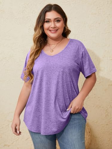 Image of BELAROI Women Plus Size Tops V-Neck Tunics Shirts