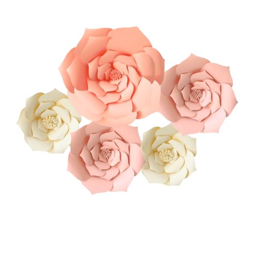 dailymall Wall Paper Flowers 3D Large Paper Flowers Decorations for DIY Wedding Bridal Shower Baby Girl Nursery Decor Kids Room Bedroom Flower Backdrop Party (Pink set2)