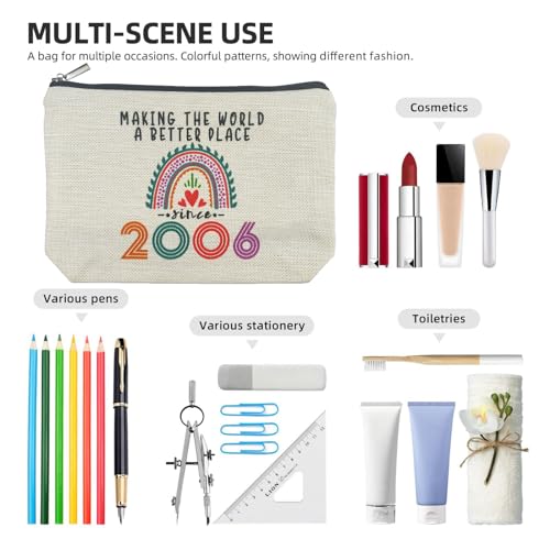 19th Birthday Gifts for Girls Makeup Bags, 2006 Happy 19th Birthday Decorations for Teen Girls, 19 Year Old Girl Birthday Gifts for Daughter, Sister, Granddaughter, Cosmetic Travel Pouch, Christmas3