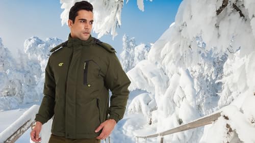 Image of QPNGRP Mens Waterproof Fleece Ski Jacket Windproof Winter Snow Coat