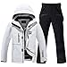HOUZONIY Damen Schneeanzug, Damen Skijacke & Skihose Set, Schneeanzug Wasserdicht Warm Winterjacke mit Abnehmbare Kapuzen zum Skifahren Snowboarden