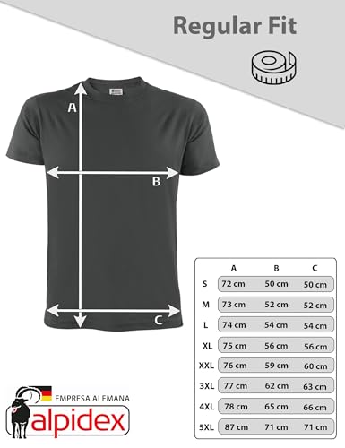 ALPIDEX T-Shirt Camisetas para Hombre un juego de 5 con cuello redondo - unicolor, Tamaño:xxl, Color:Fire