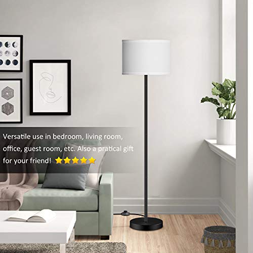 image for TOBUSA LED Floor Lamp Simple Design, Modern Standing Lamp with Shade,T