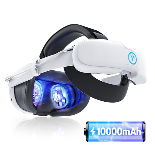 YOGES 10000mAh Battery Head Strap Compatible with Meta Quest 3S & Quest 3, Detachable Magnetic Battery, Rechargeable Headstrap to Extend Playtime for VR Headset Compatible with Meta Quest 3S by YOGES - Used condition - US$35.90