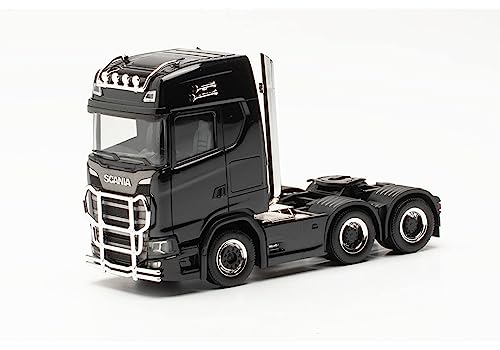 herpa Miniatura del camión Scania CS 20 HD 6x2 Tractor con Tubos y Barra de Toro, Escala 1/87, maqueta de colleción, modelismo, Modelo aleman, Figura plástico