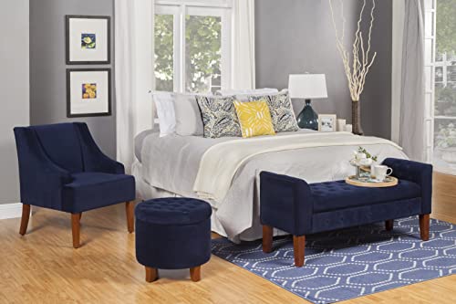 Image of HomePop Classic Swoop Arm Accent Chair - Velvet Navy