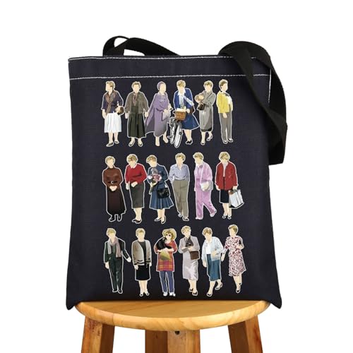 JNIAP Murder TV Show Inspired Tote Bag Jessica Fletcher Fans Gifts Jessica Fletcer Tote Bag True Crime Lover Gift (J F tg BL)